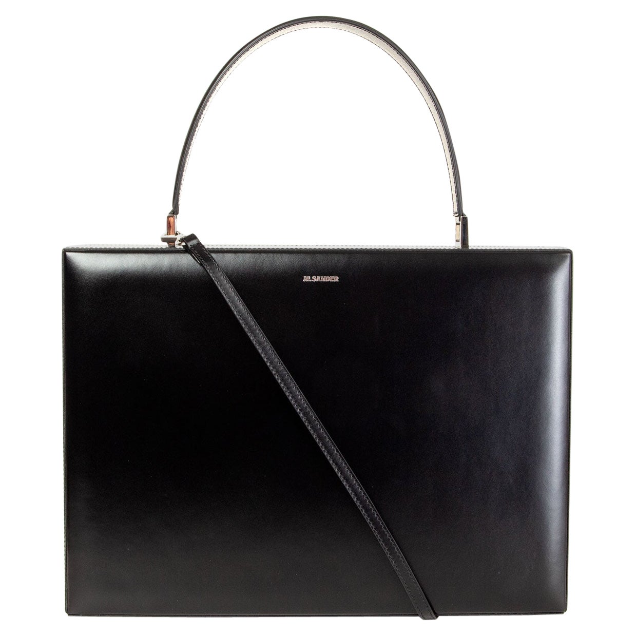 JIL SANDER Borsa a tracolla CASE MEDIUM in pelle nera