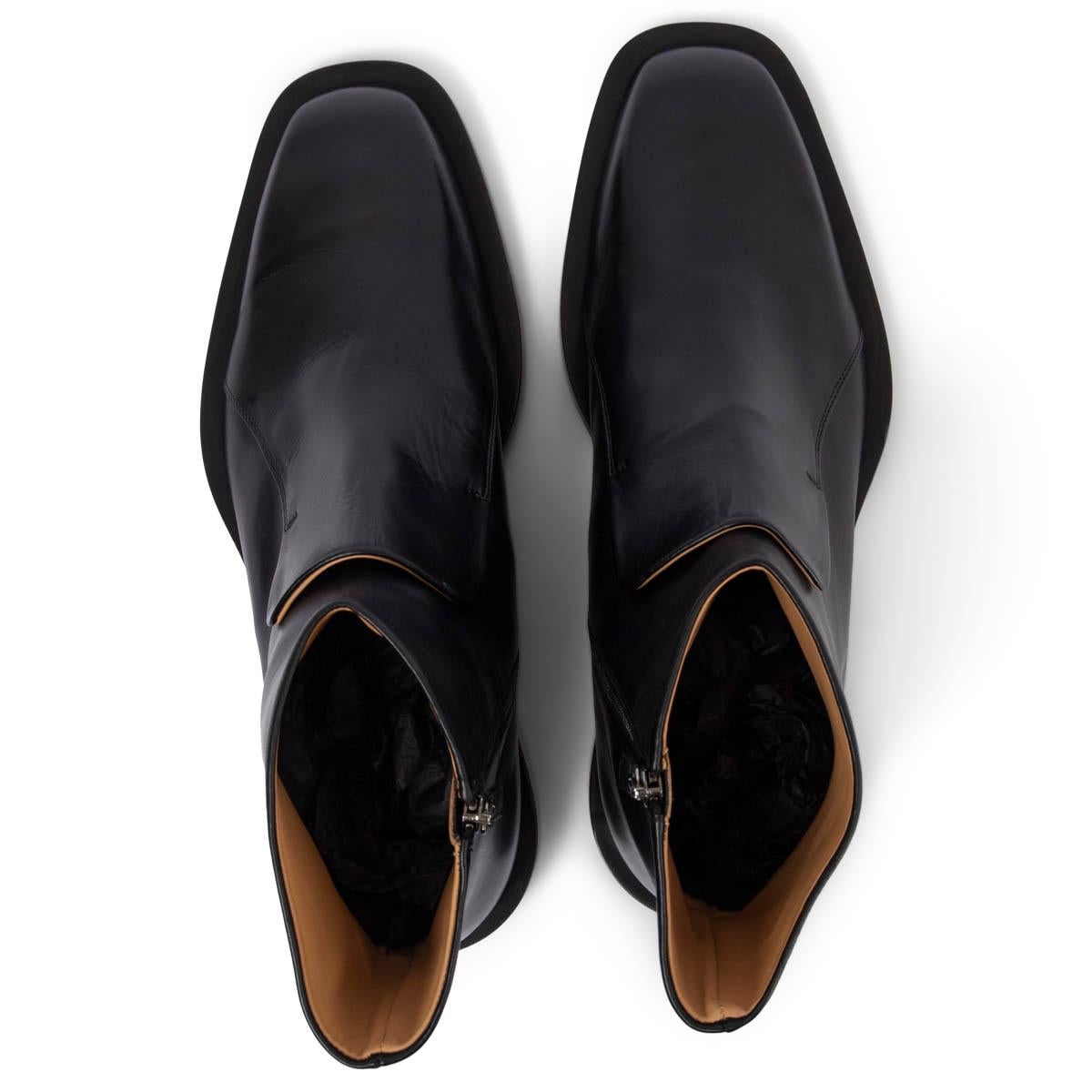 Women's JIL SANDER black leather FLAT ANKLE Boots Shoes 39 For Sale
