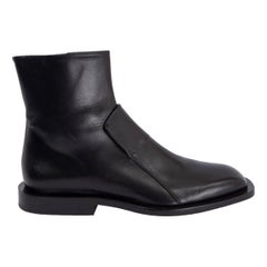 JIL SANDER pelle nera Stivali FLAT ANKLE Scarpe 39