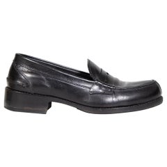 Jil Sander Black Leather Low Heeled Loafers Size IT 37