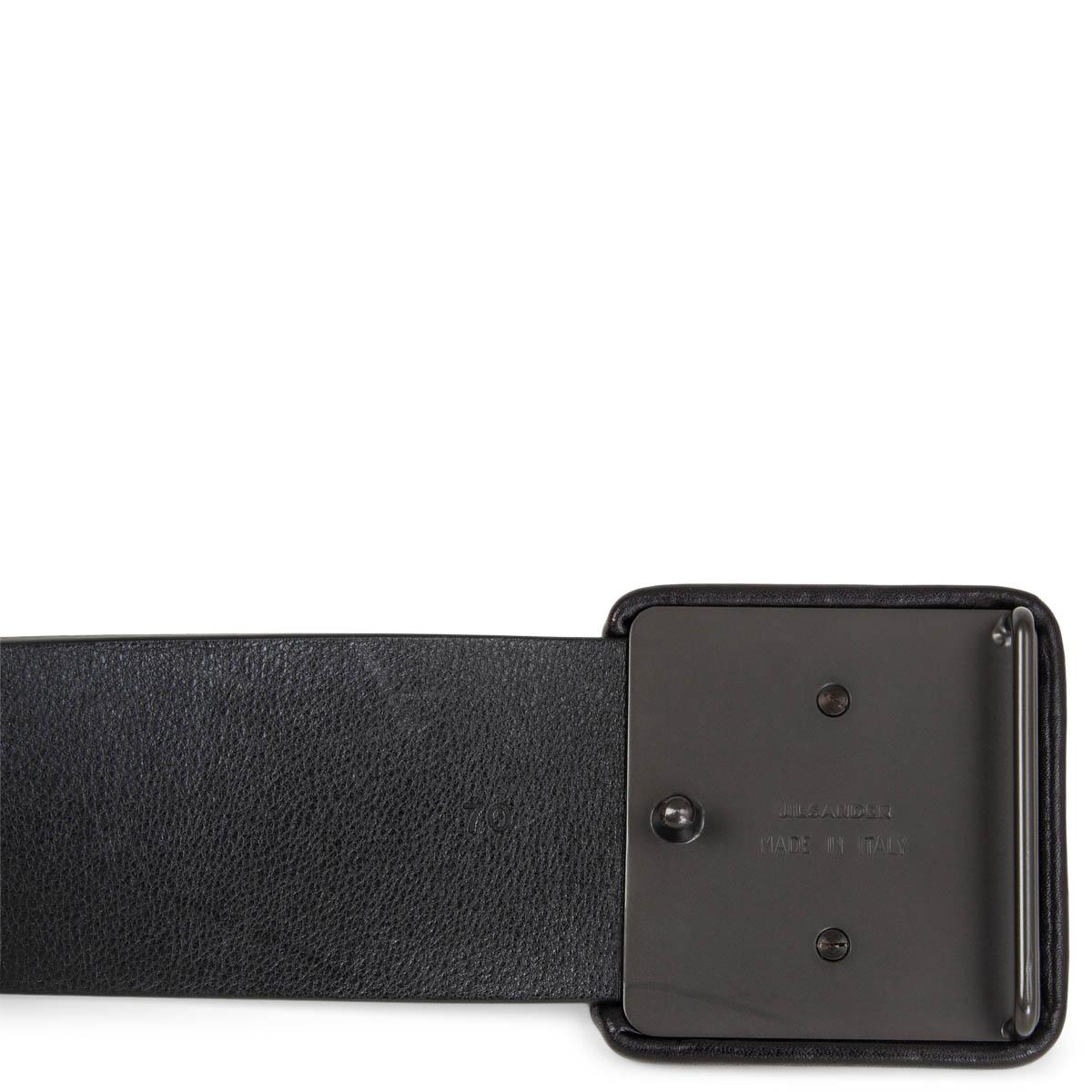 JIL SANDER black leather WIDE WAIST Belt 70 In Excellent Condition For Sale In Zürich, CH