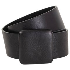 JIL SANDER Cintura a vita larga in pelle nera 70