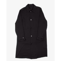 Jil Sander Black Long Coat L/XL Minimalist Viscose Polyester Outerwear
