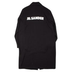 Jil Sander Black Long Coat L/XL Minimalist Viscose Polyester Outerwear