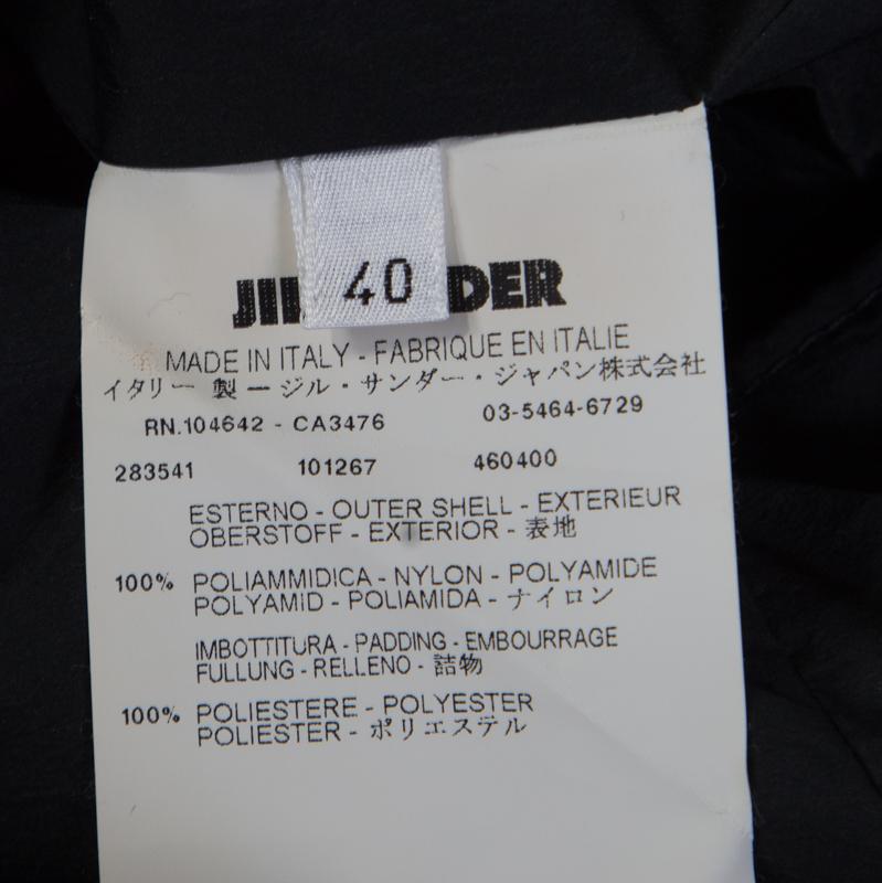 Jil Sander Black Nylon Belted Overcoat L 1