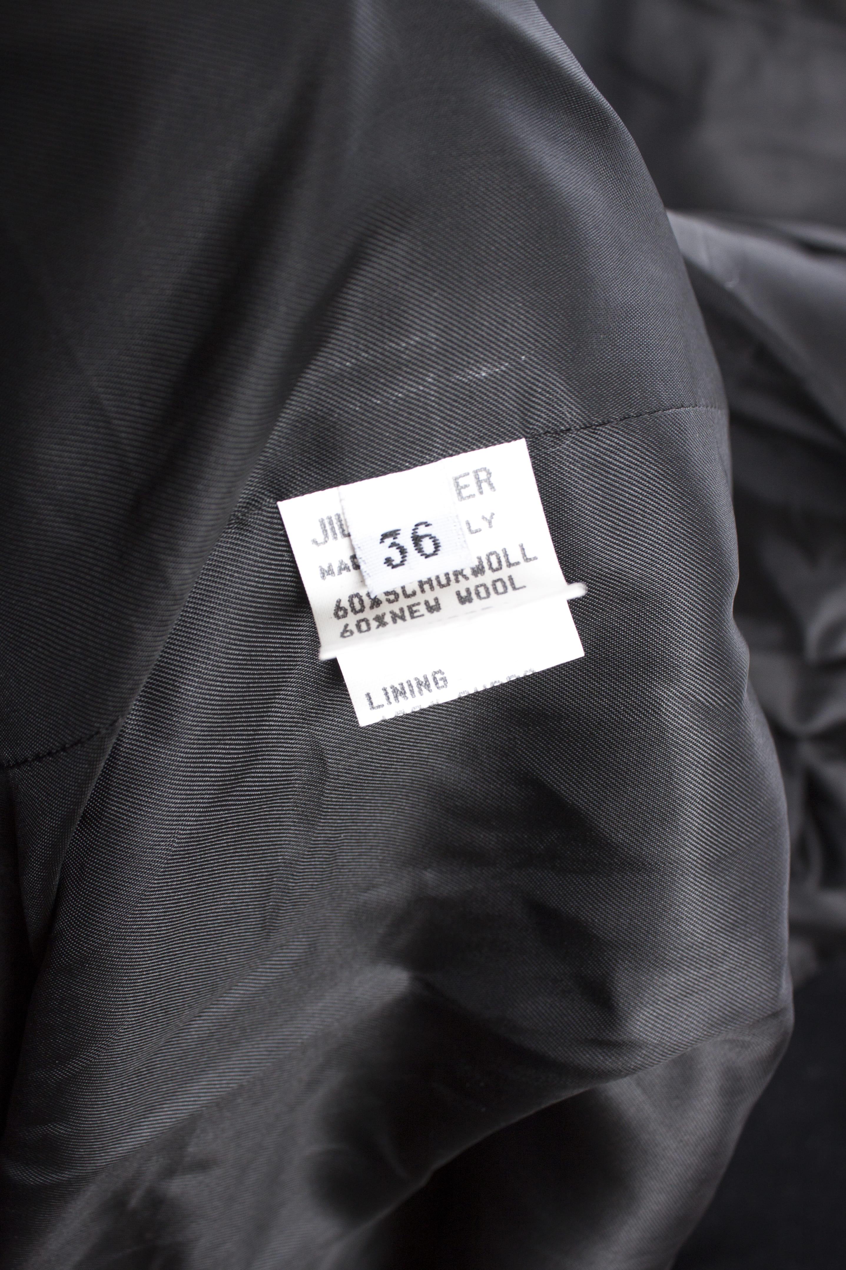 Women's Jil Sander, Black oversized wool coat. For Sale