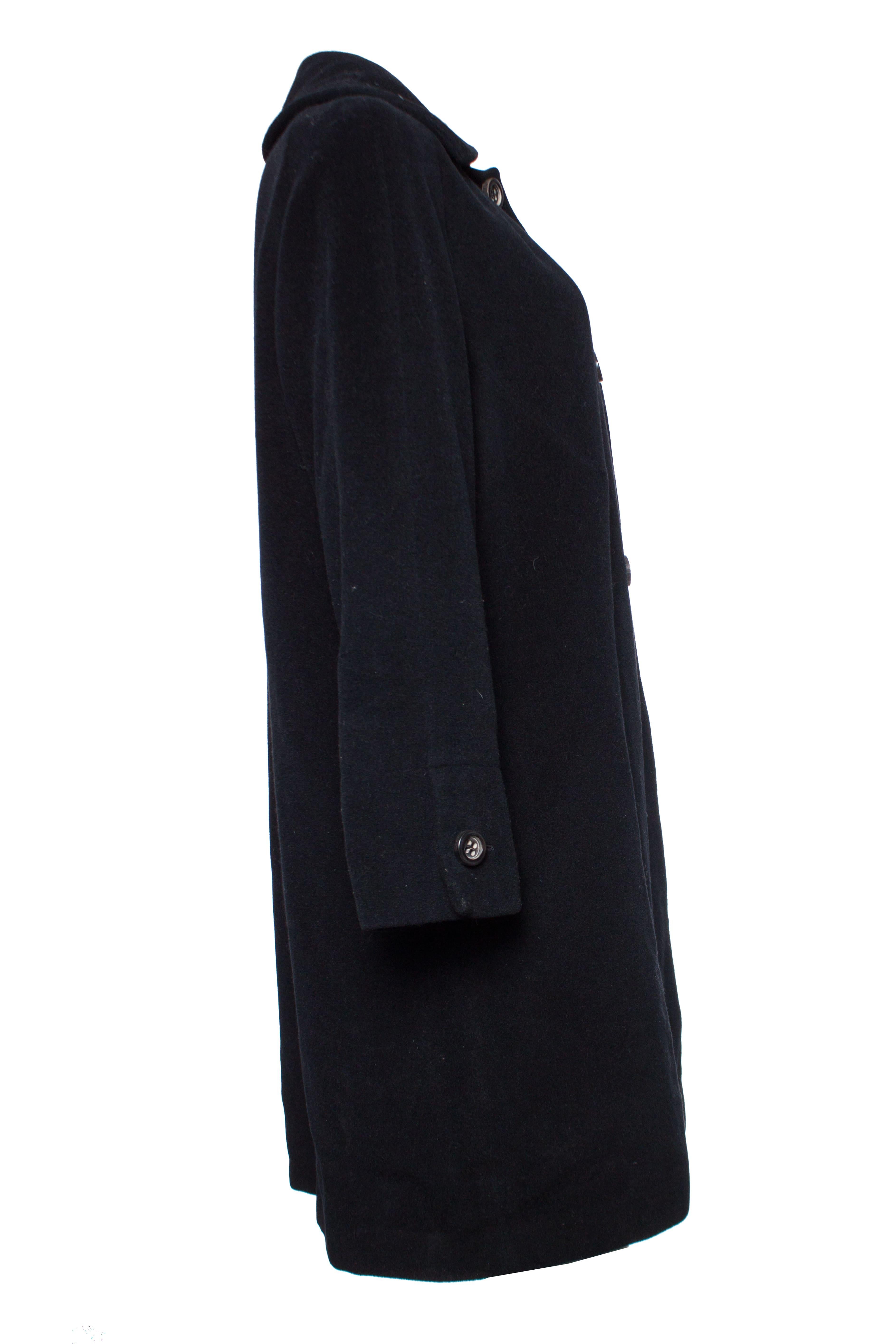 Jil Sander, Black oversized wool coat. For Sale 1