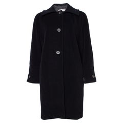 Jil Sander, Black oversized wool coat.