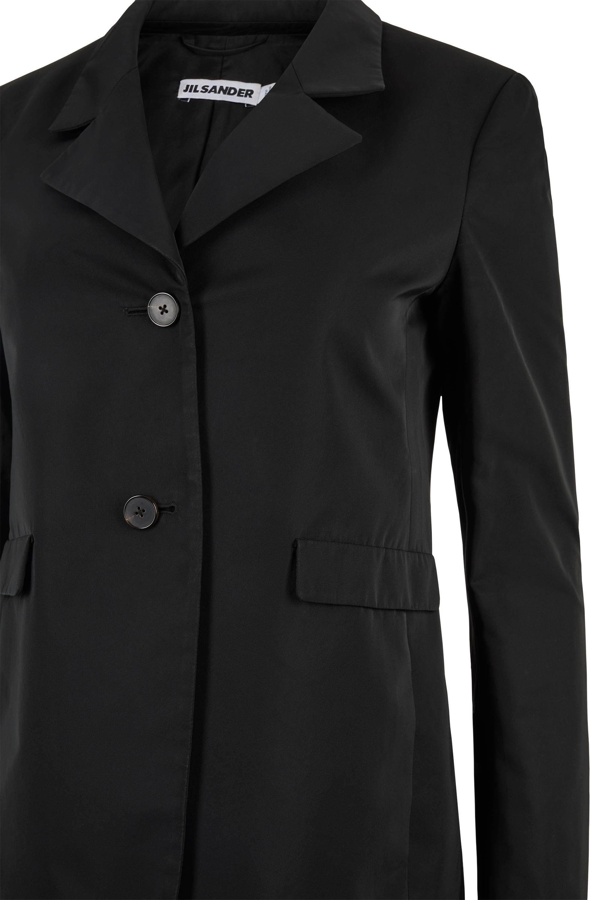Jil Sander Schwarzer Satin Blazer im Zustand „Hervorragend“ im Angebot in London, GB