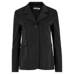 Jil Sander Schwarzer Satin Blazer