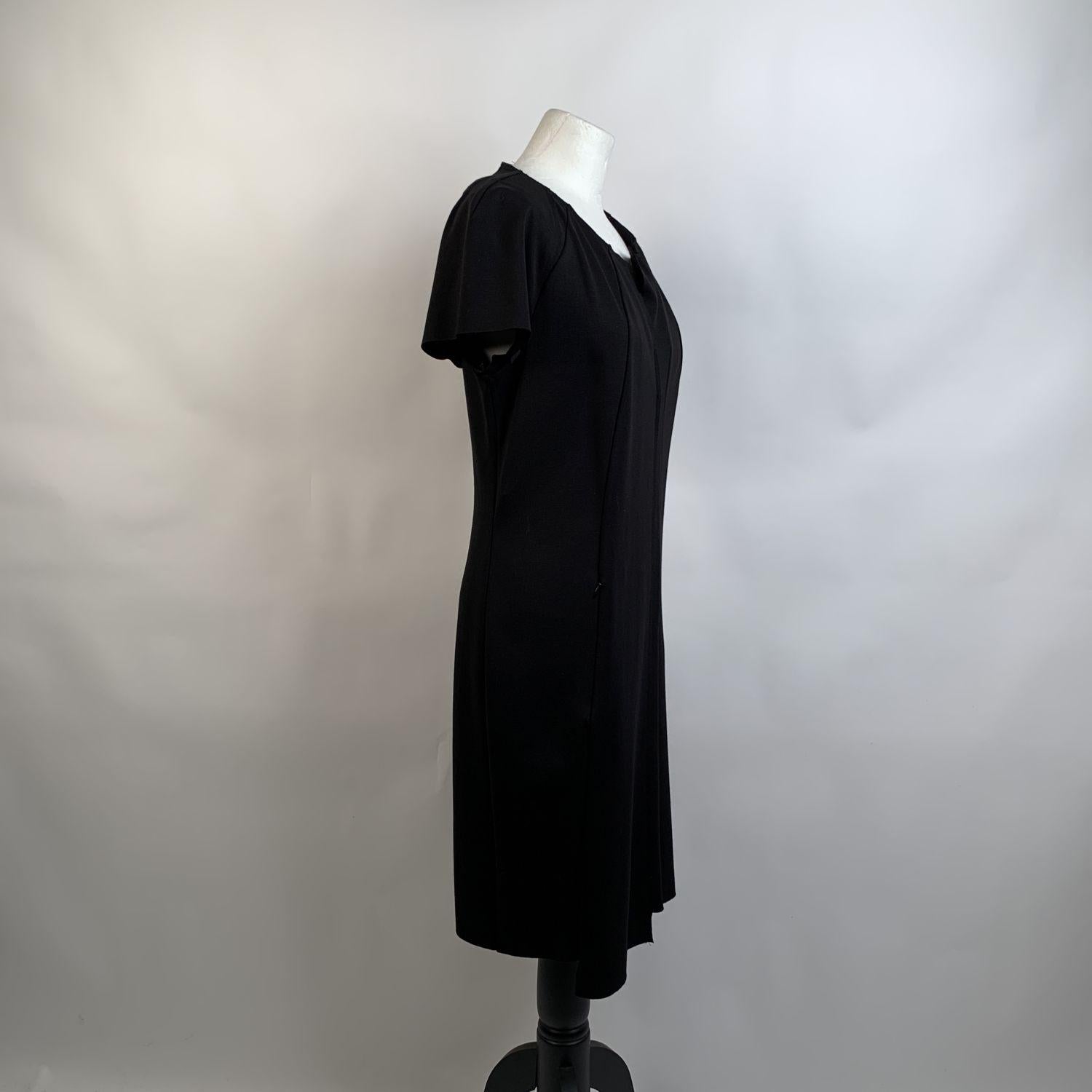 Women's Jil Sander Black Sheath Short Sleeve Dress Size 40