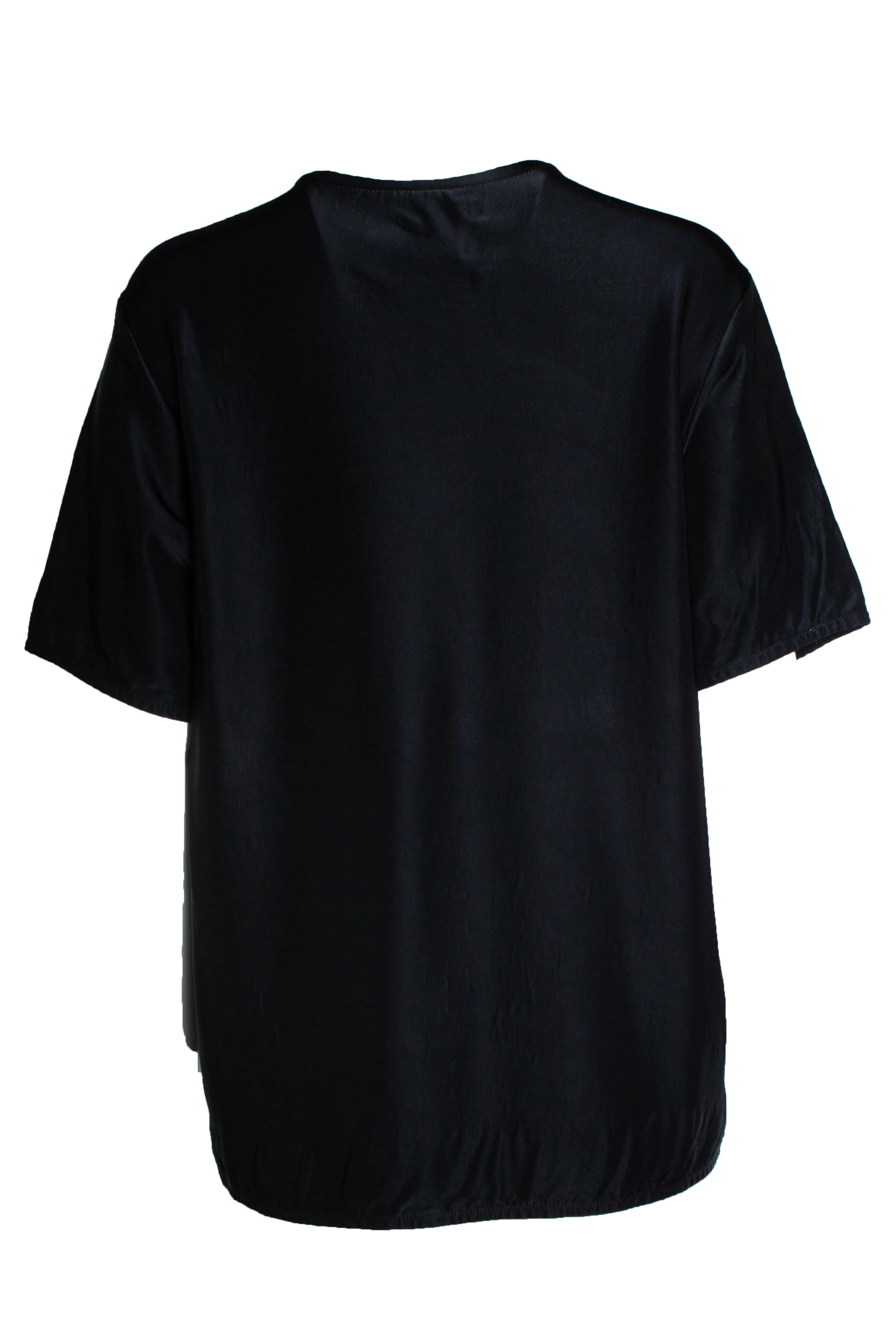 Black Jil Sander, black shiny short sleeve top For Sale