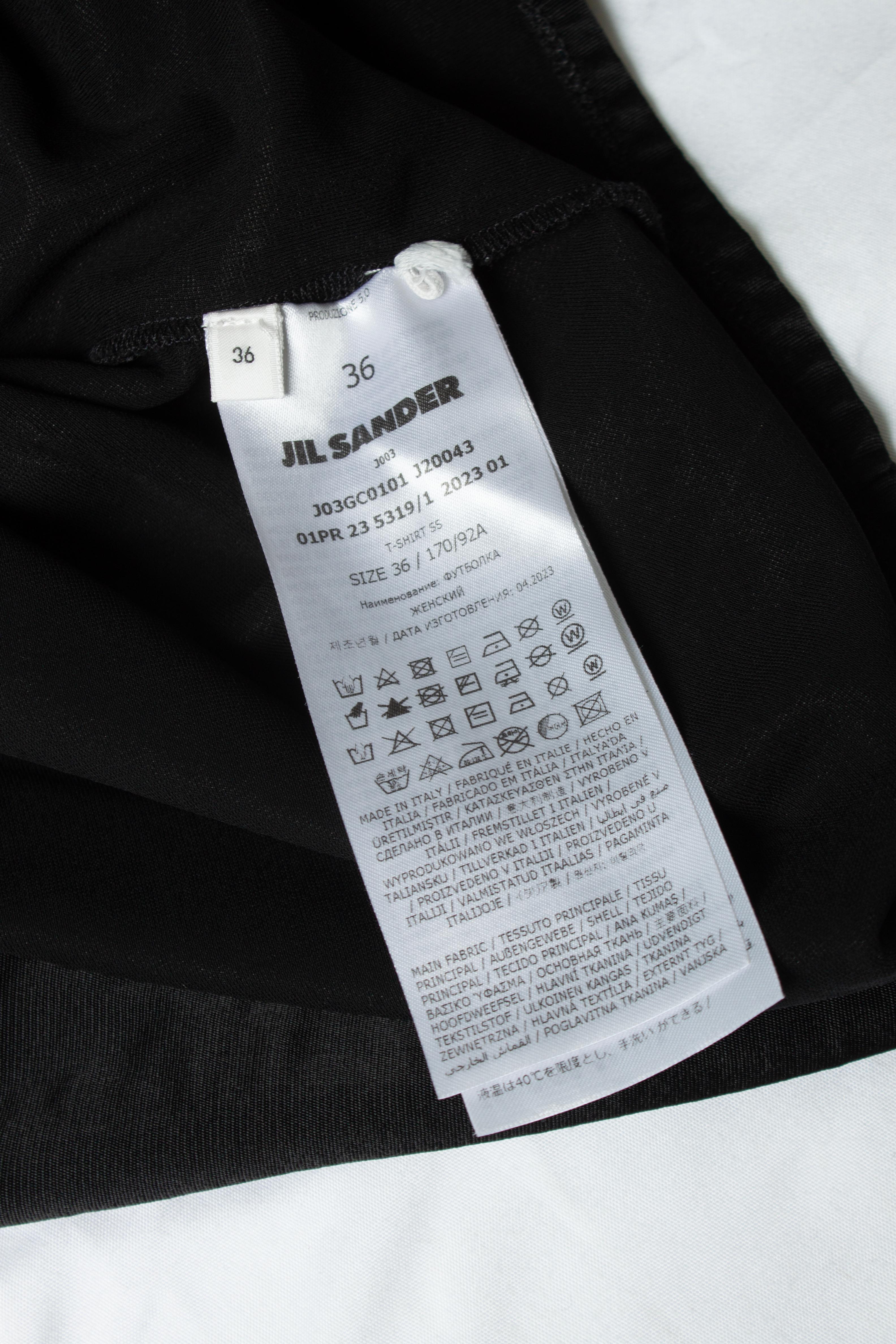 Jil Sander, black shiny short sleeve top For Sale 2