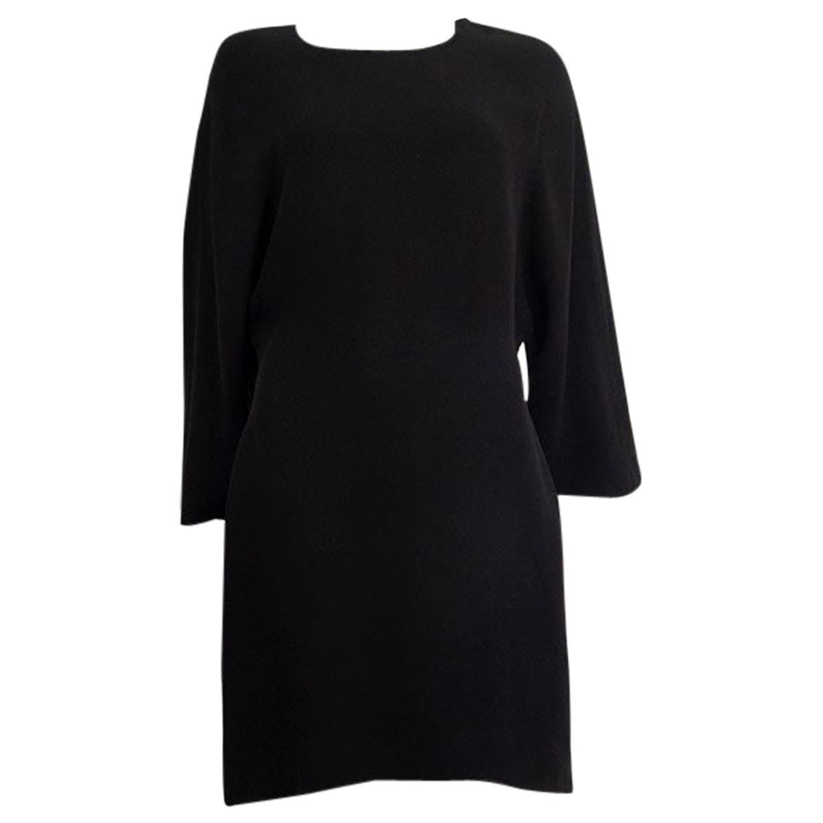 JIL SANDER black silk DOLLMAN SLEEVE Shift Dress M For Sale