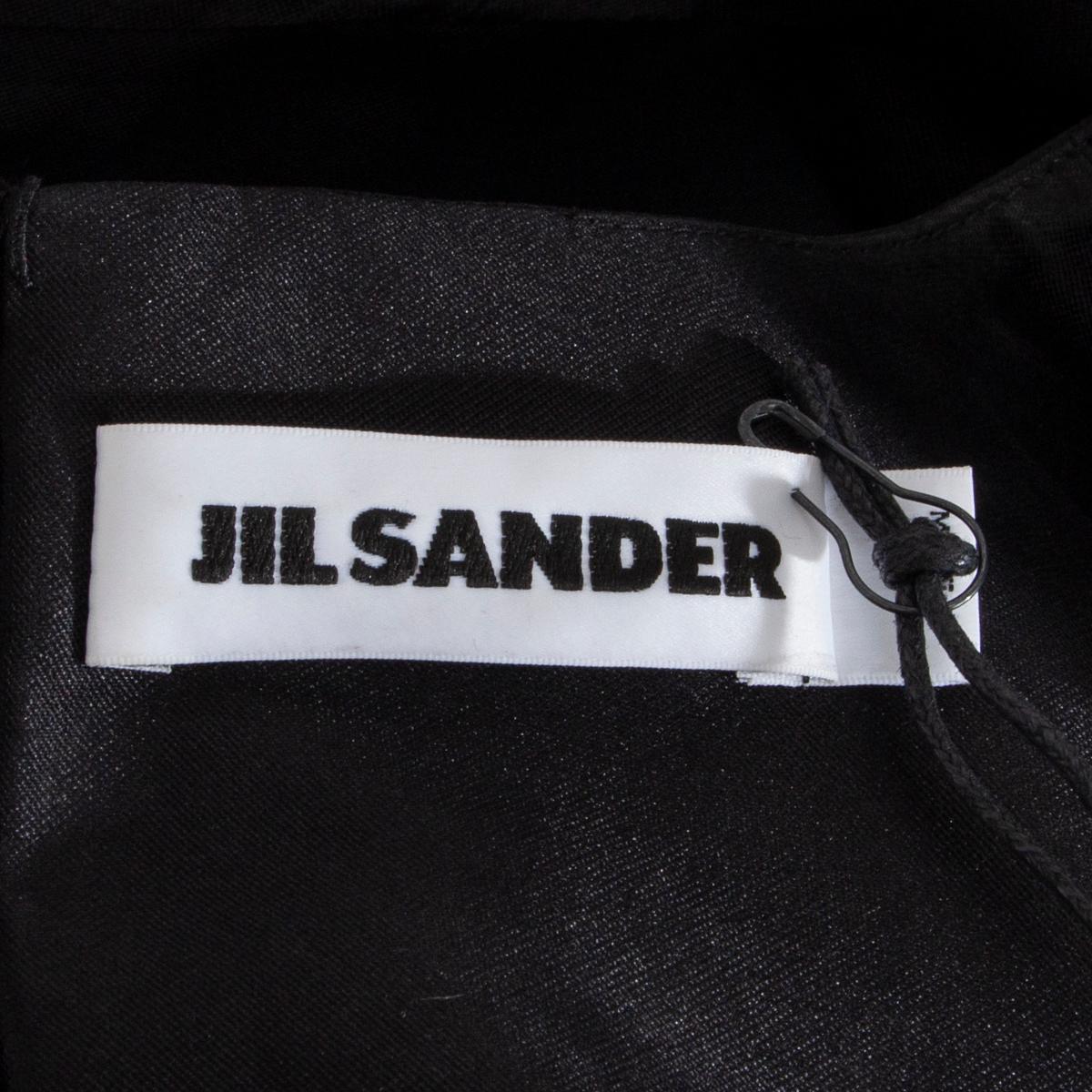JIL SANDER black silk SLEEVELESS SHEATH Dress 34 XS 2