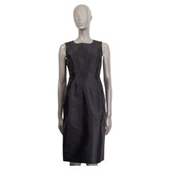 JIL SANDER black silk SLEEVELESS SHEATH Dress 34 XS