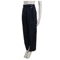 JIL SANDER black wool 2020 NAPOLEON BELTED PLEATED CROP Pants 40 L
