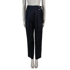 JIL SANDER black wool 2020 NAPOLEON BELTED PLEATED CROP Pants 40 L