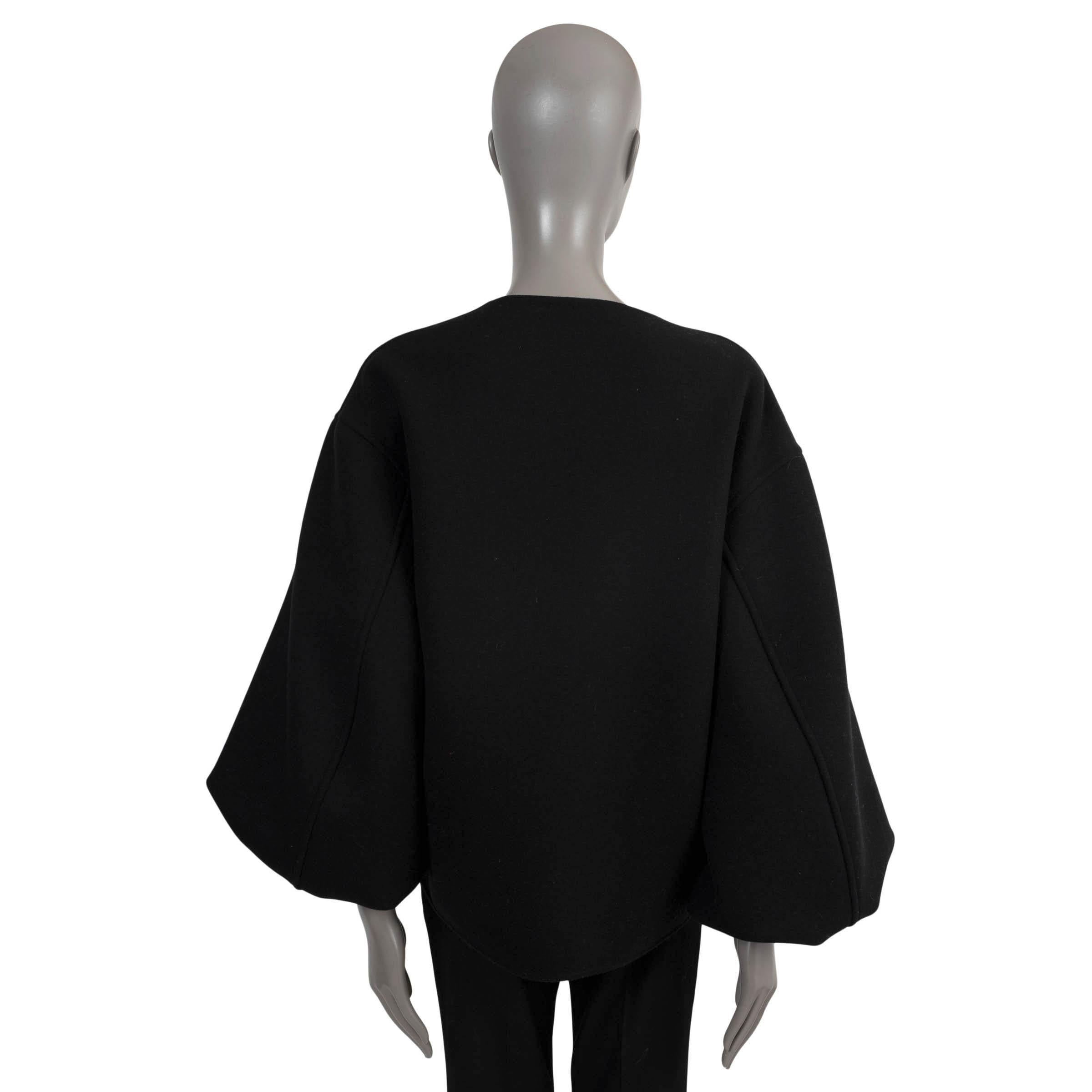 Black JIL SANDER black wool 2022 BALLOON SLEEVE Jacket 38 M For Sale