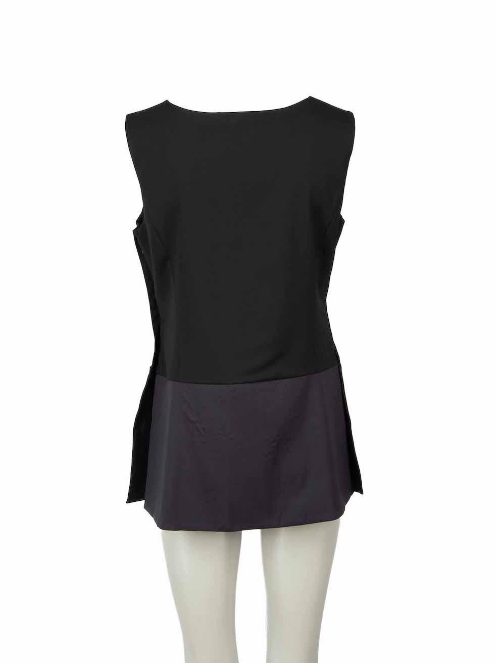 Jil Sander Black Wool Sleeveless Panel Top Size L In Excellent Condition In London, GB