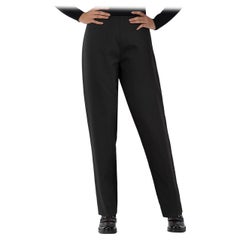 Jil Sander - Pantaloni slim fit a vita alta in lana nera - taglia L.