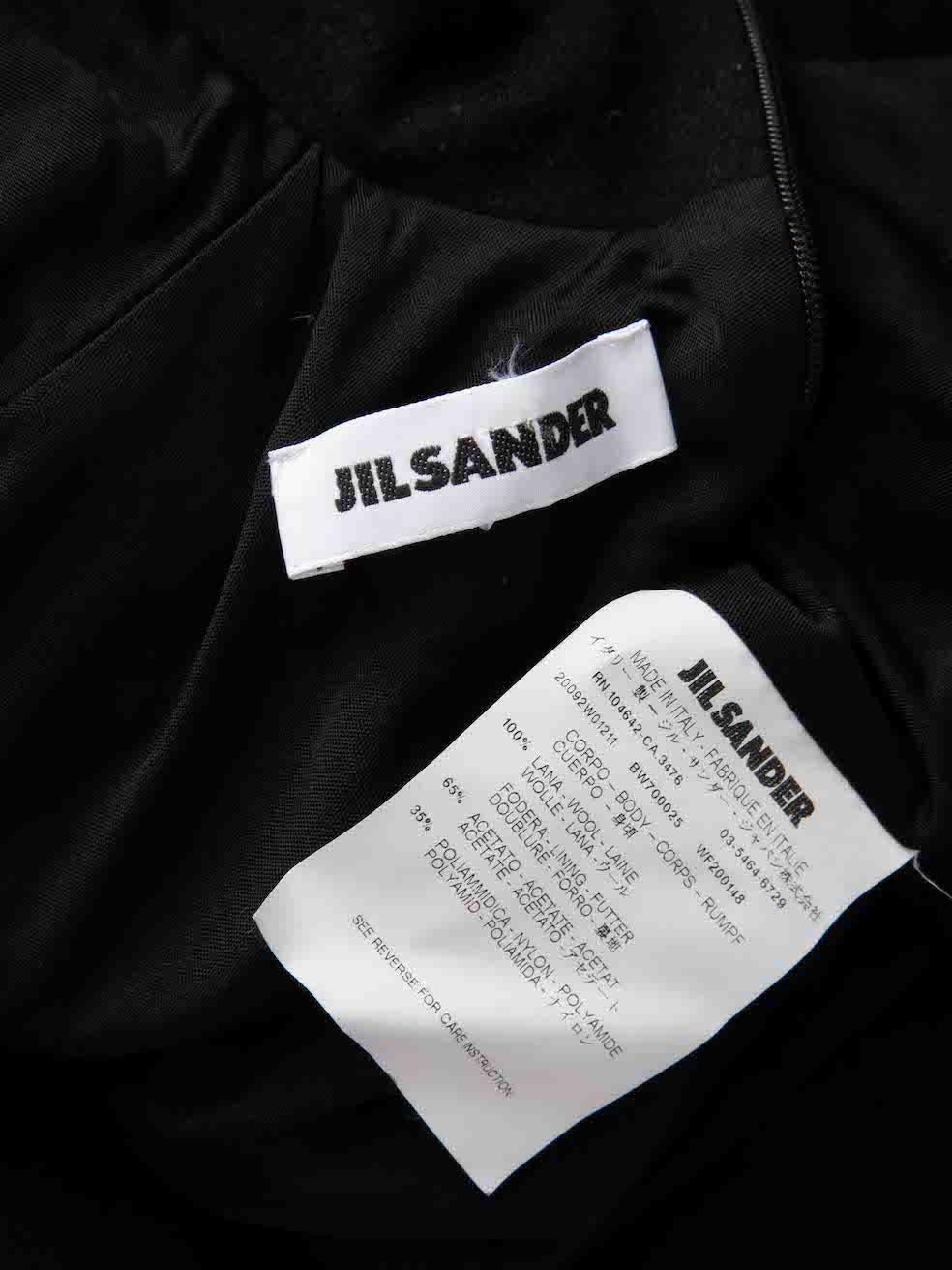 Jil Sander Black Wool Turtleneck Pleated Dress Size S For Sale 1