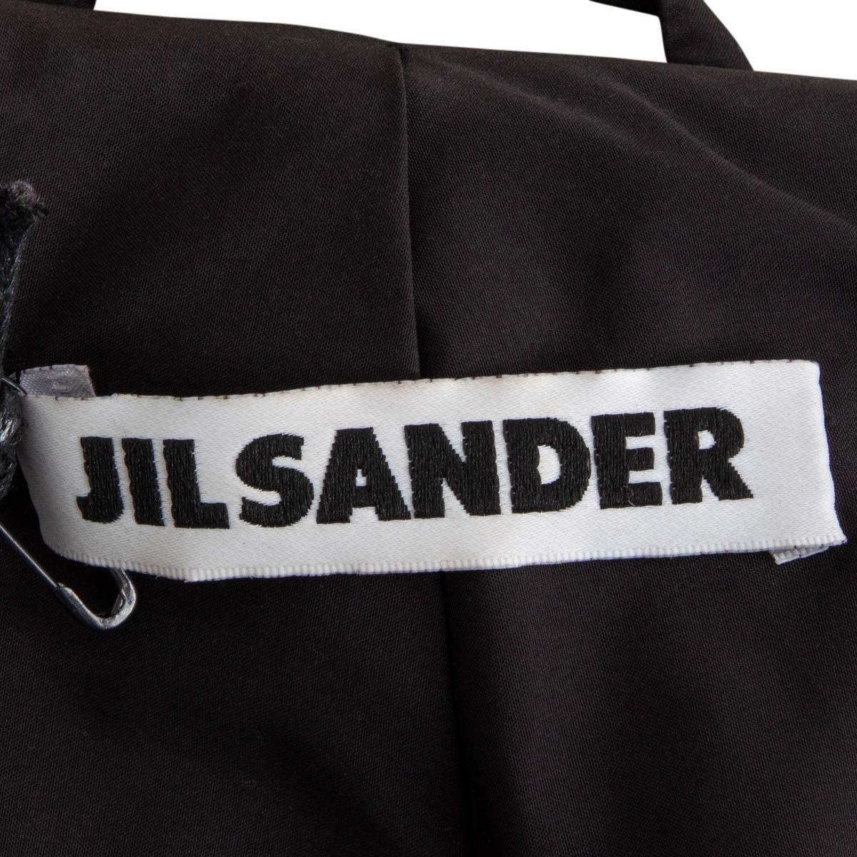 JIL SANDER black & yellow wool TWEED OVERSIZED HOOD Jacket 36 S For Sale 2
