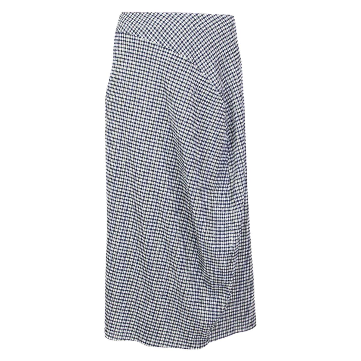 Jil Sander - Jupe midi surdimensionnée en crêpe de coton bleu et blanc S/M