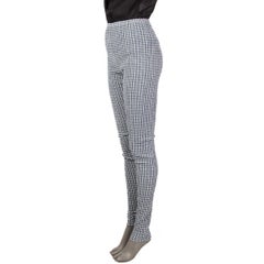 JIL SANDER blue & white cotton STRETCH SKINNY Pants S