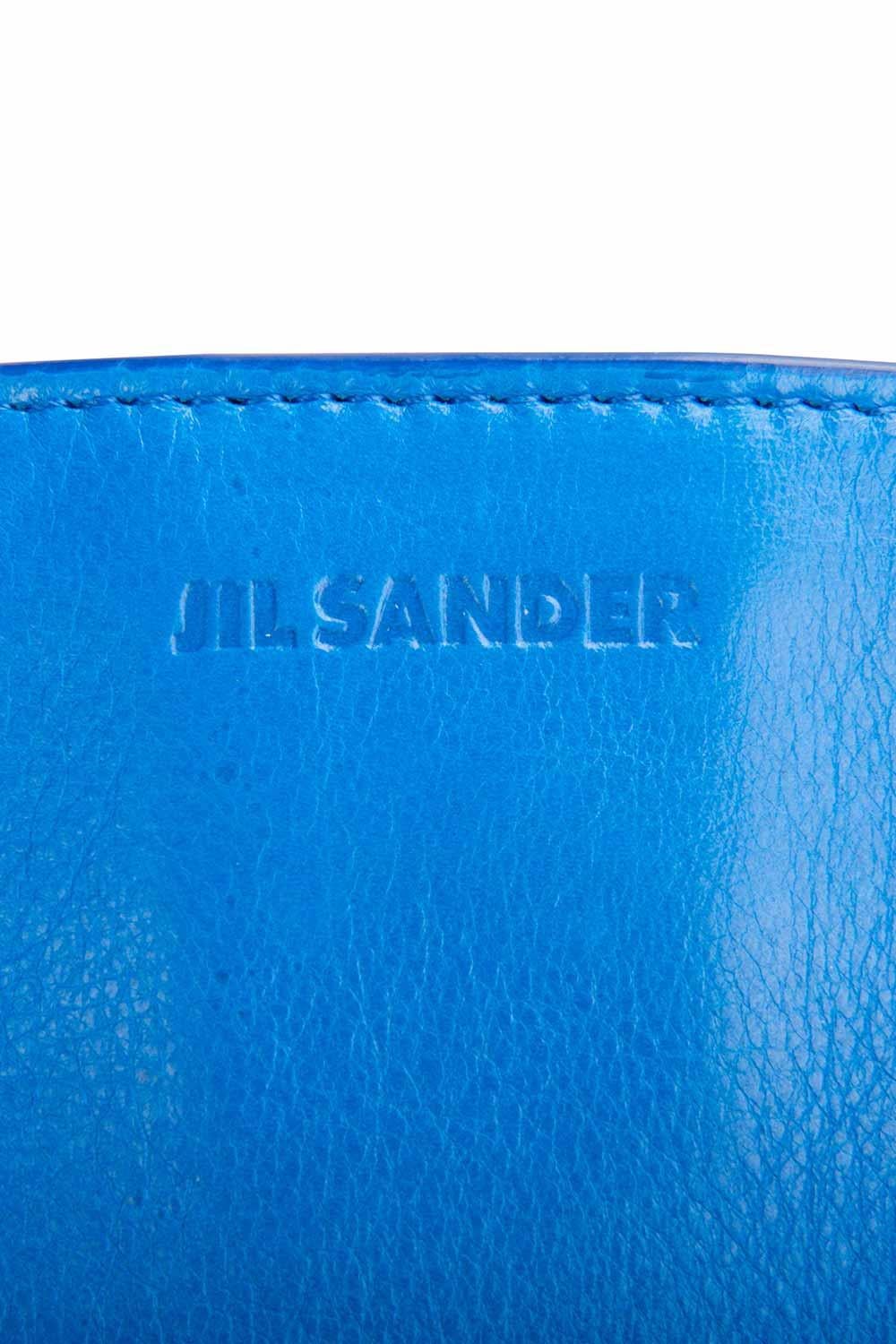 Women's Jil Sander Blue/White Leather Triple Color Block Clutch