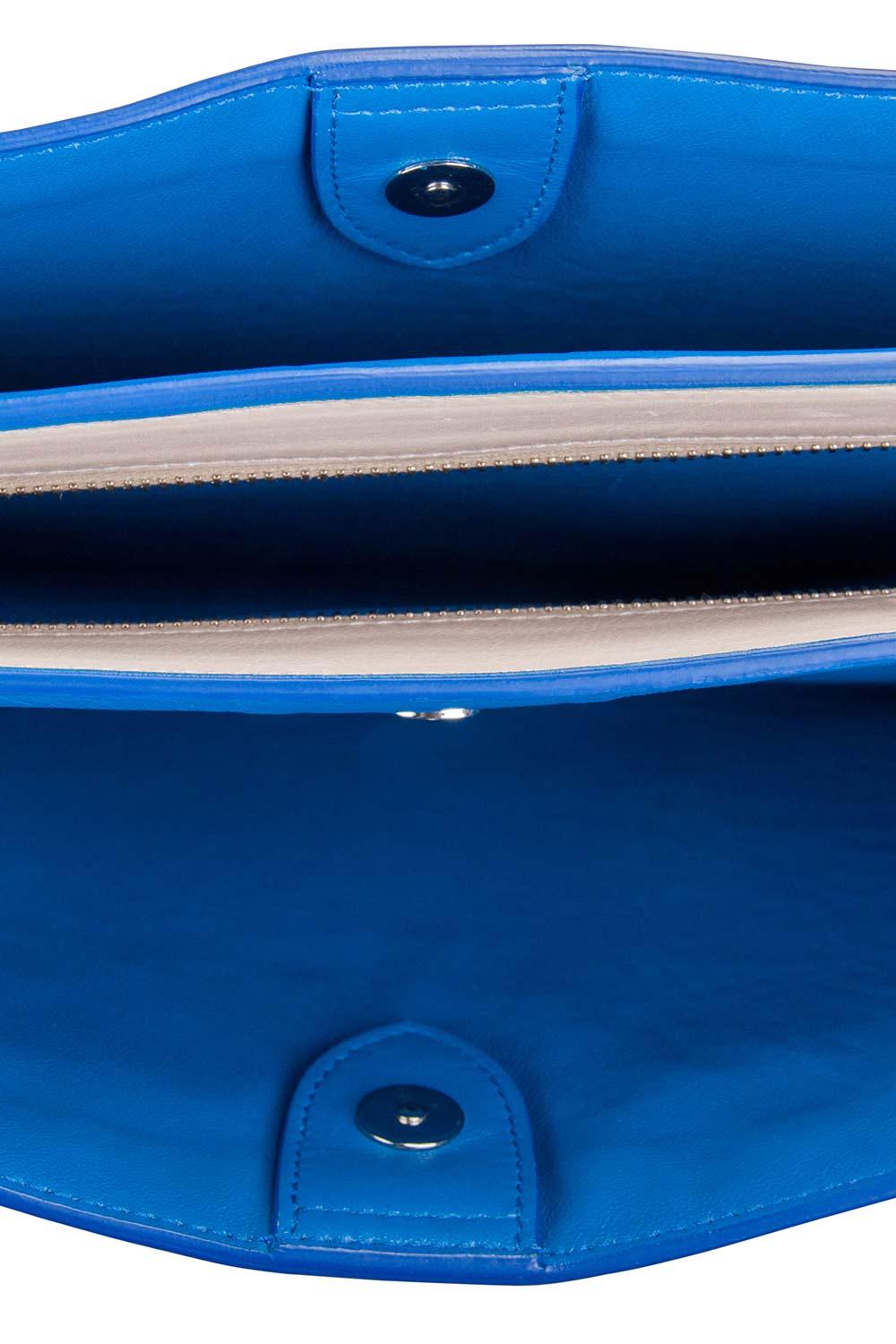 Jil Sander - Pochette en cuir bleu/blanc à trois blocs de couleurs Pour femmes en vente