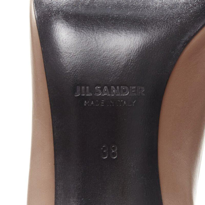 JIL SANDER Brady 70 nude beige gold anklet bangle point toe pump EU38 For Sale 5