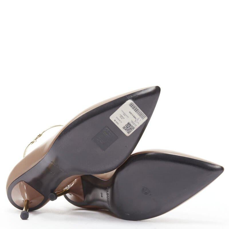 JIL SANDER Brady 70 nude beige gold anklet bangle point toe pump EU38 For Sale 6