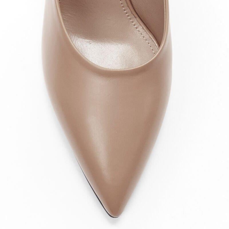 JIL SANDER Brady 70 nude beige gold anklet bangle point toe pump EU38 For Sale 1