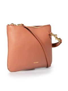 Jil Sander Brown Leather Mini Crossbody Bag