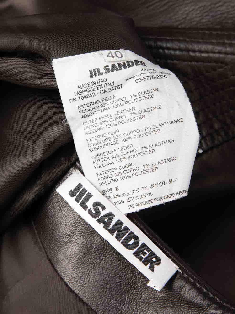 Jil Sander Brown Leather Stitch by Stitch Taille XL en vente 1
