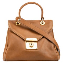 Jil Sander Brown Leder Henkeltasche