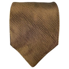 JIL SANDER Brown Textured Silk Viscose Tie