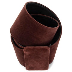 JIL SANDER marrón VELVET ANCHO CINTURÓN 75