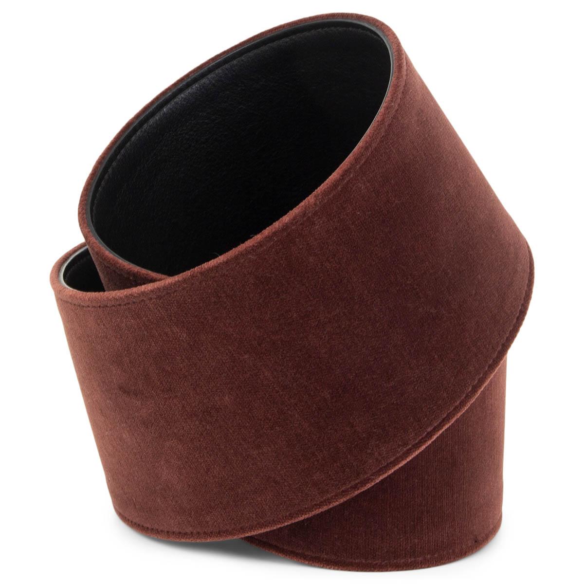 JIL SANDER brown VELVET WIDE WAIST Gürtel 75 (Braun) im Angebot