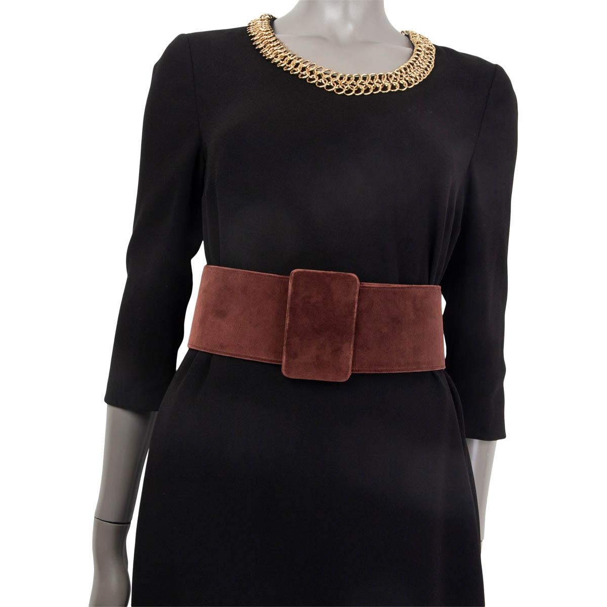 JIL SANDER brown VELVET WIDE WAIST Gürtel 75 im Angebot 2