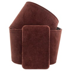 JIL SANDER brown VELVET WIDE WAIST Gürtel 75
