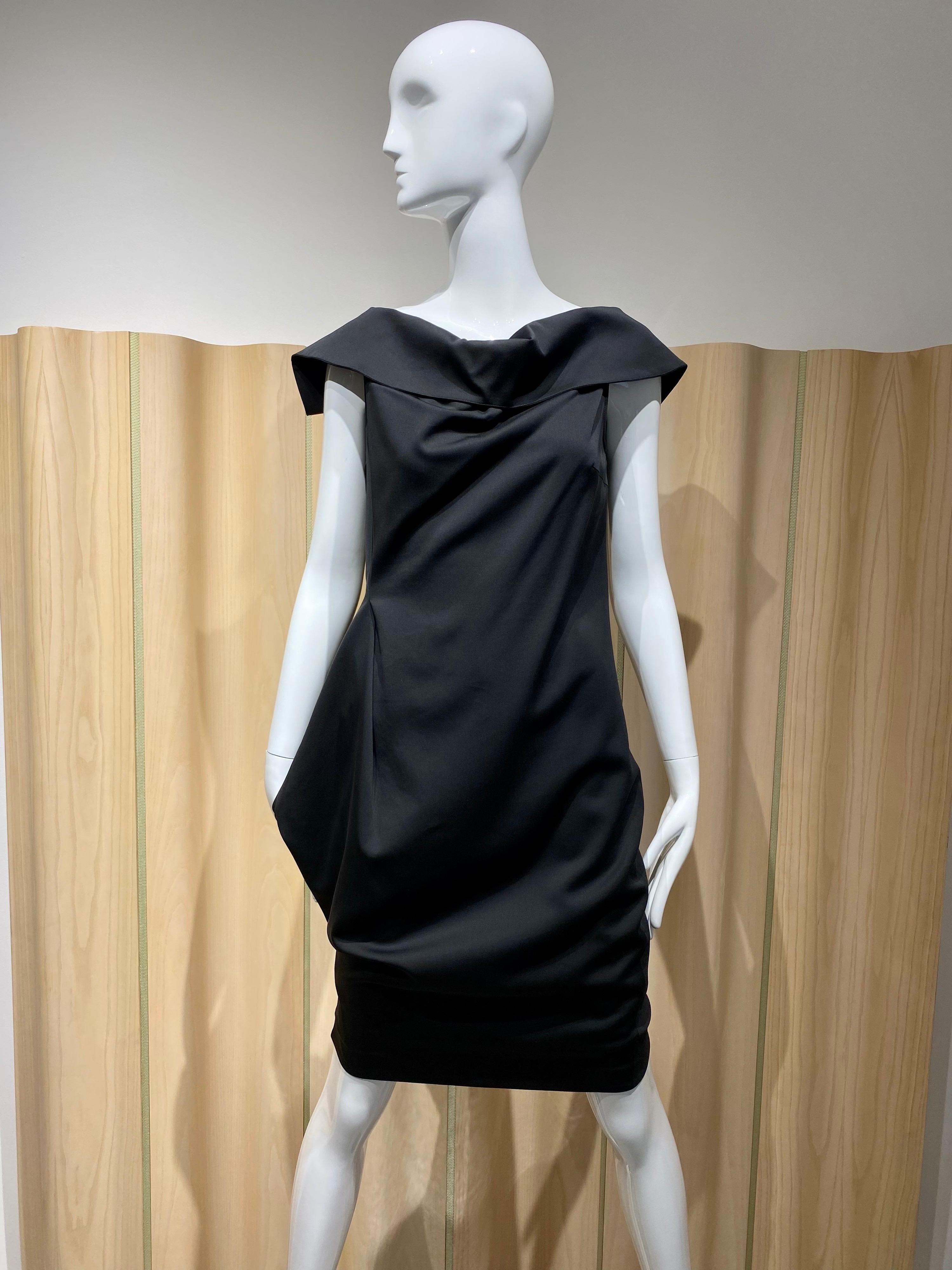 Jil Sander by Raf Simons Black Crepe Dress 5