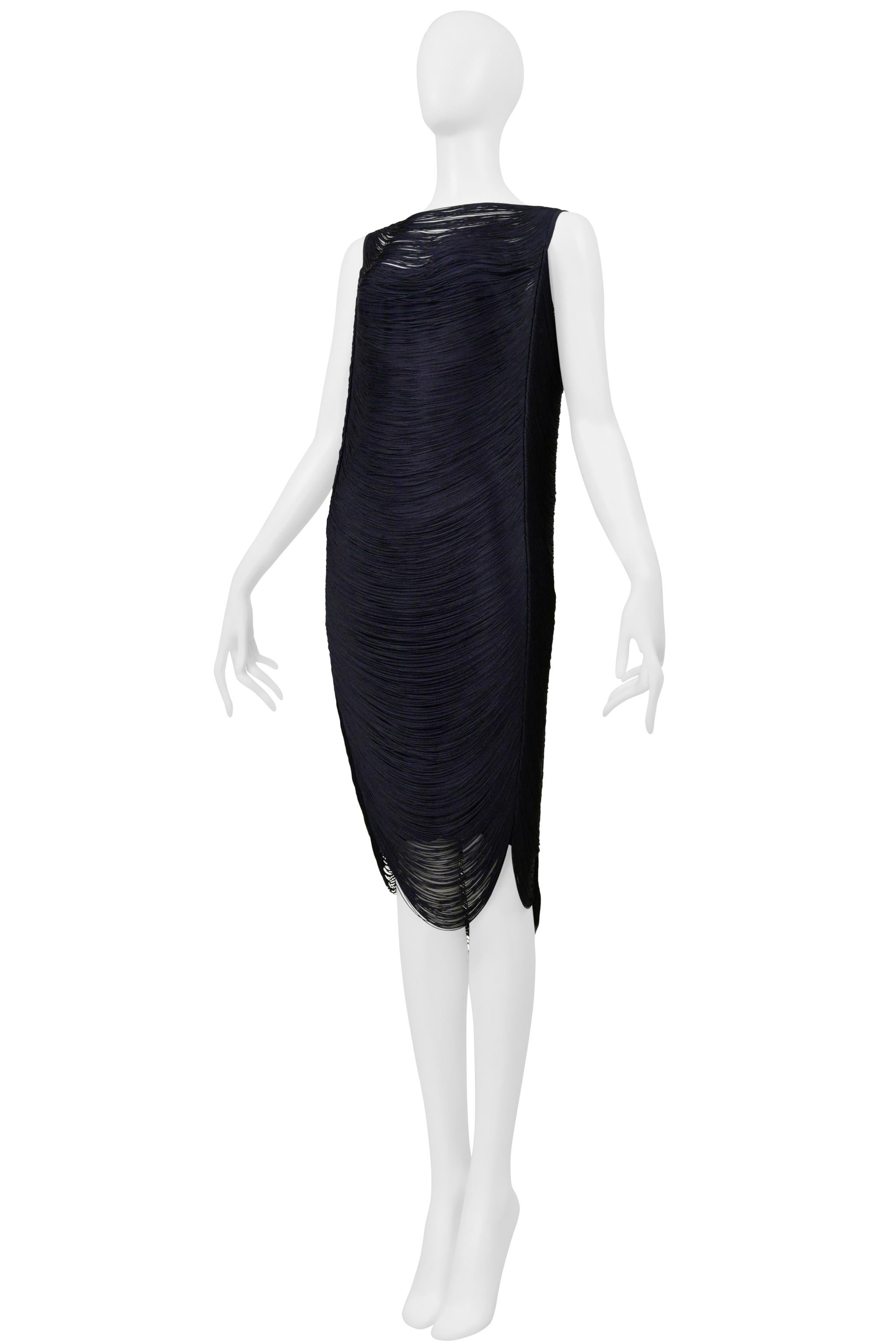 Jil Sander by Raf Simons Schwarzes Fransenkleid 2009 im Zustand „Hervorragend“ im Angebot in Los Angeles, CA