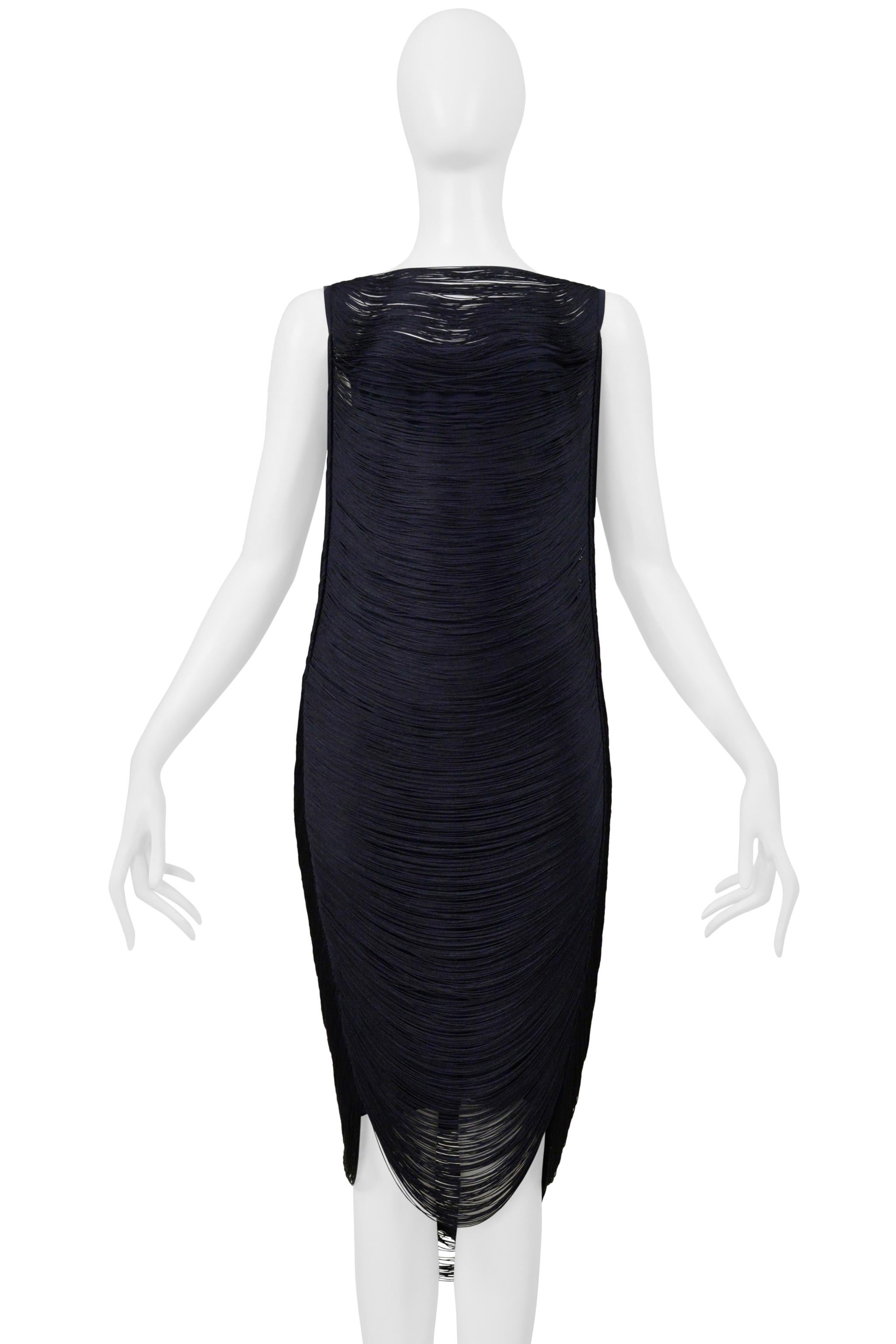 Jil Sander by Raf Simons Schwarzes Fransenkleid 2009 im Angebot 1