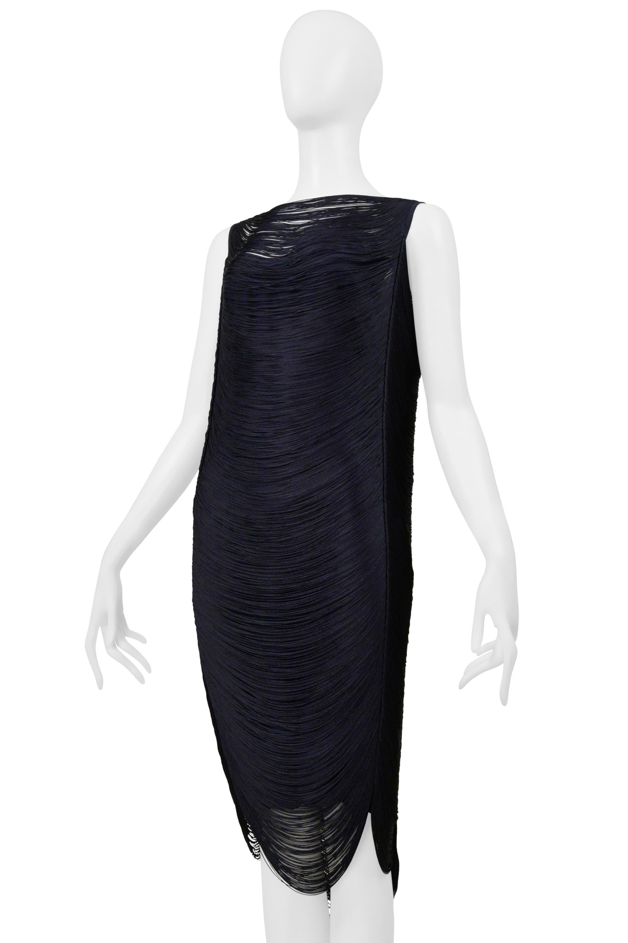 Jil Sander by Raf Simons Schwarzes Fransenkleid 2009 im Angebot 2