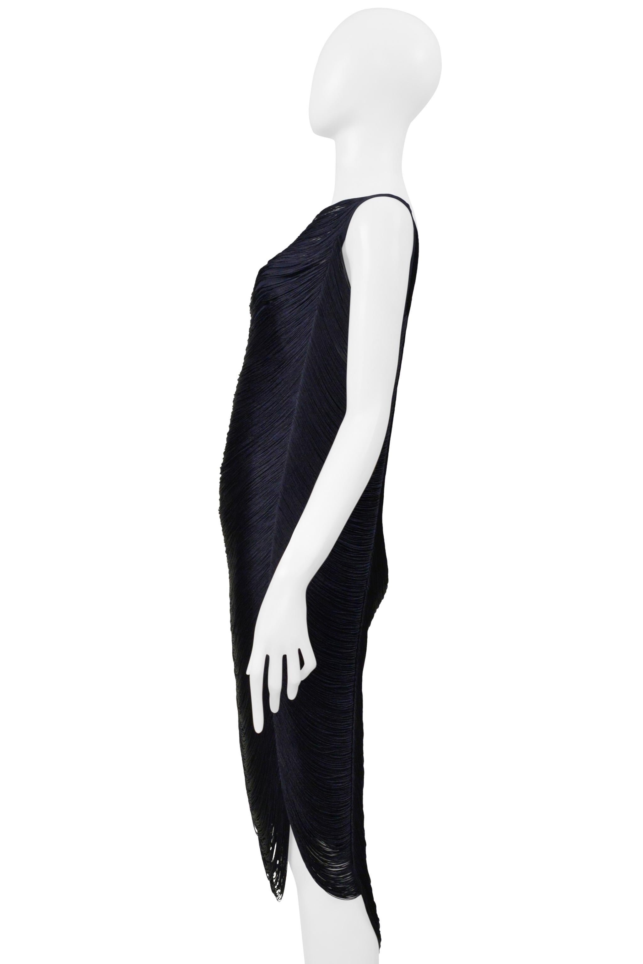 Jil Sander by Raf Simons Schwarzes Fransenkleid 2009 im Angebot 3