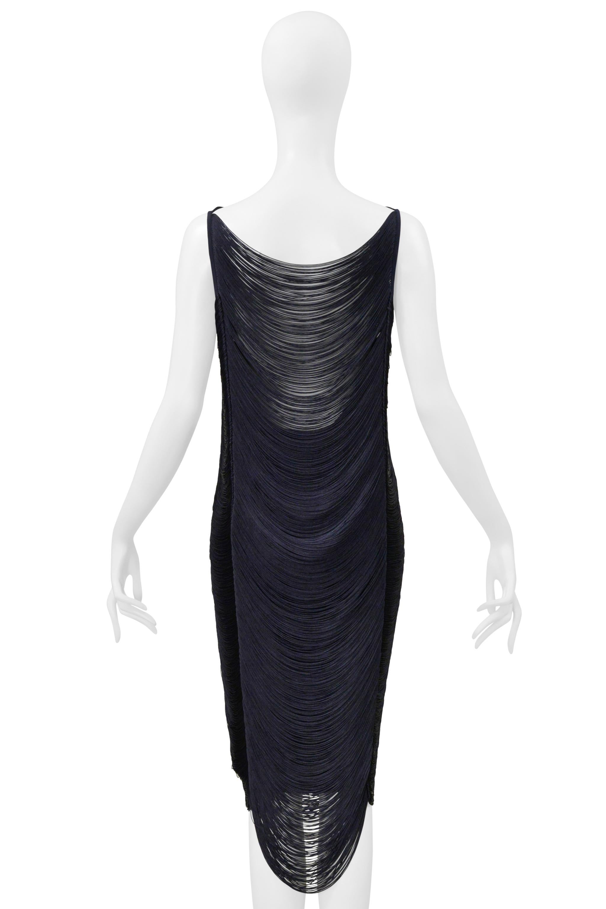 Jil Sander by Raf Simons Schwarzes Fransenkleid 2009 im Angebot 4