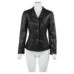 Jil Sander by Raf Simons Autunno/Inverno 2007 Giacca sartoriale nera luccicante Taglia XS