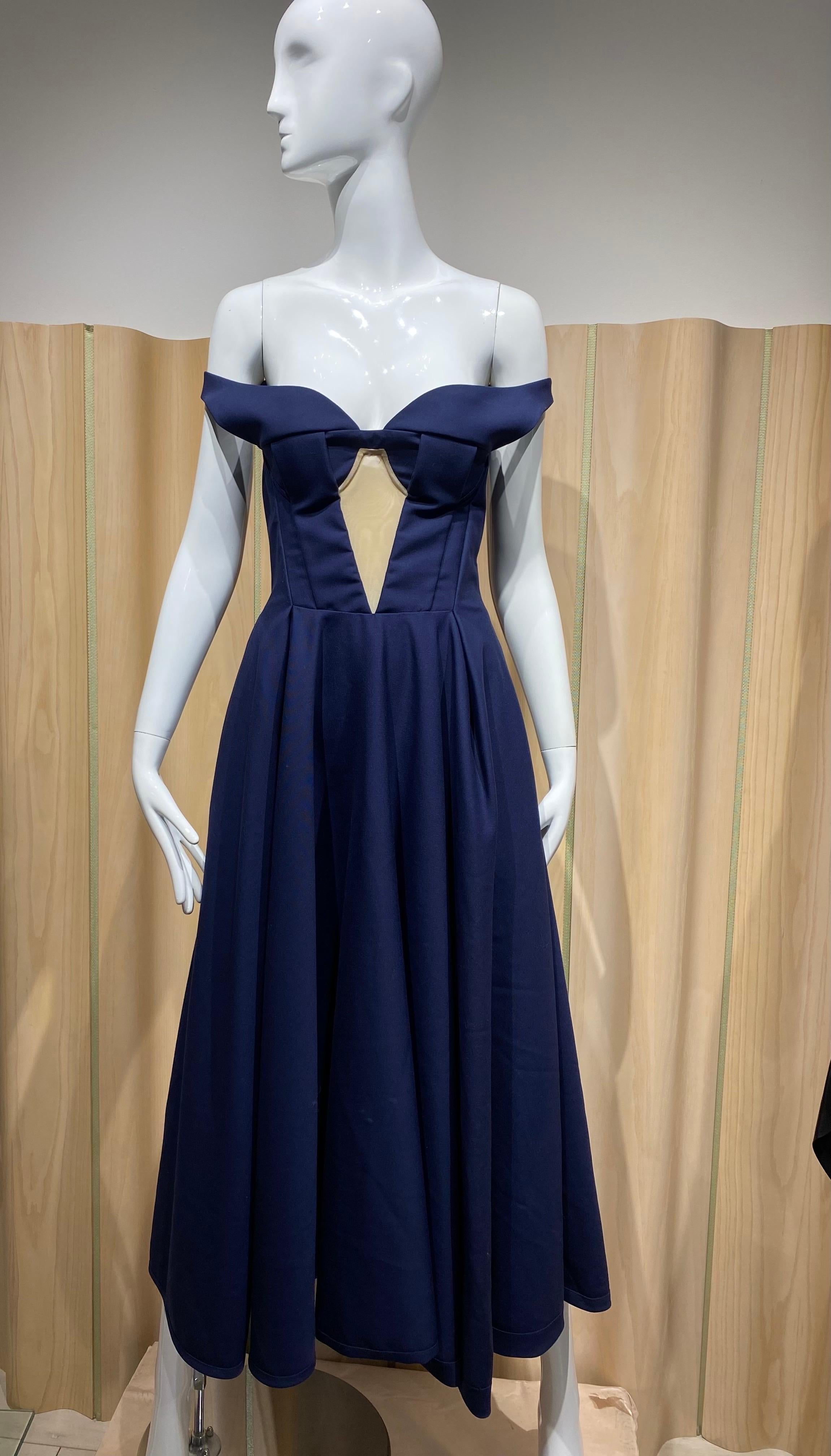 De las mujeres Jil Sander by Raf Simons Vestido de cóctel azul marino en venta